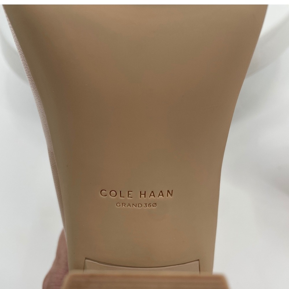 Cole Haan Pumps Women 8B Nude Leather Flared Heel Pointed Toe Grand 360 - Picture 9 of 10
